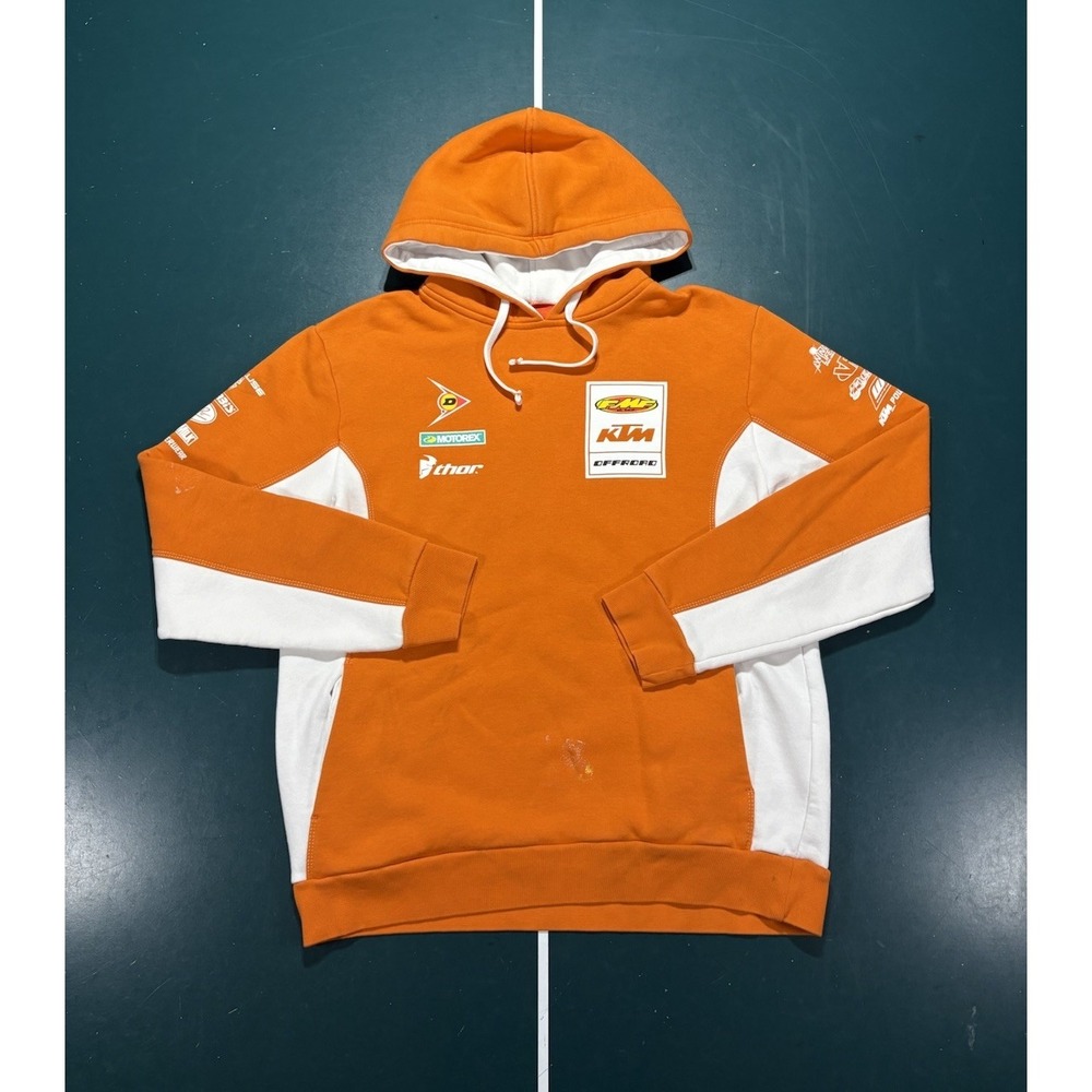 KTM Off Road Hoodie sweatshirt Men's Large Orange Motorcycle Racing Thor Motorex